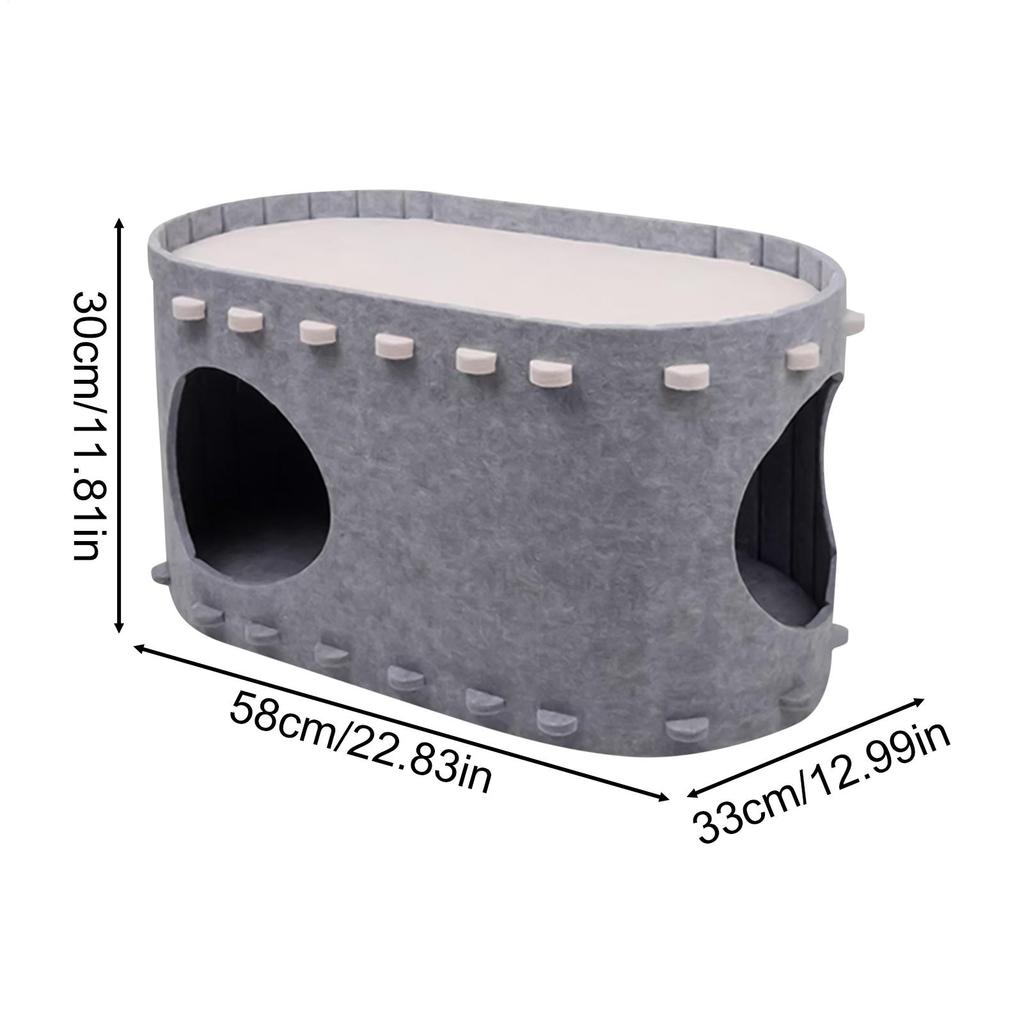 Cat Bed House Felt Foldable Comfortable Pet Supplies Kitten Bed Cave Indoor Pet House For Inside Outdoor Winter Home Small