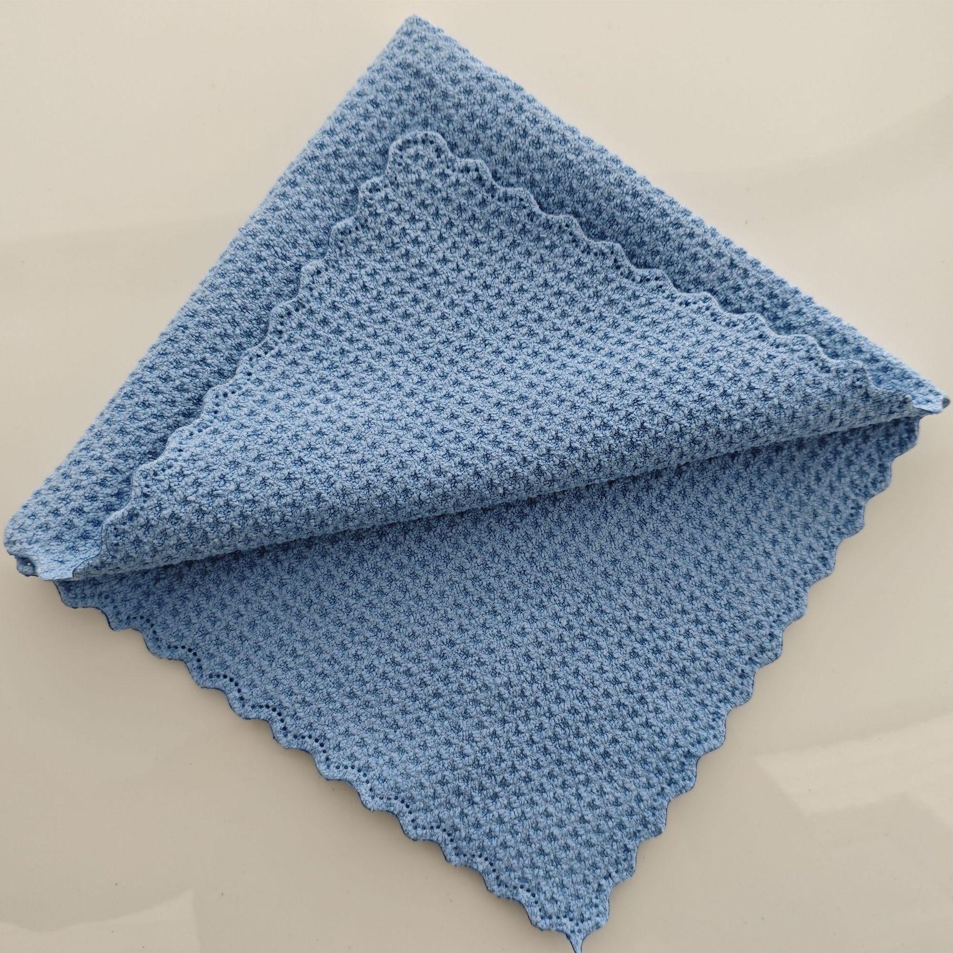 

390g Frameless Waffle Glass Towel – High Absorbency, Streak-Free Cleaning for Car Glass. 40x40 cm небо синє кольору