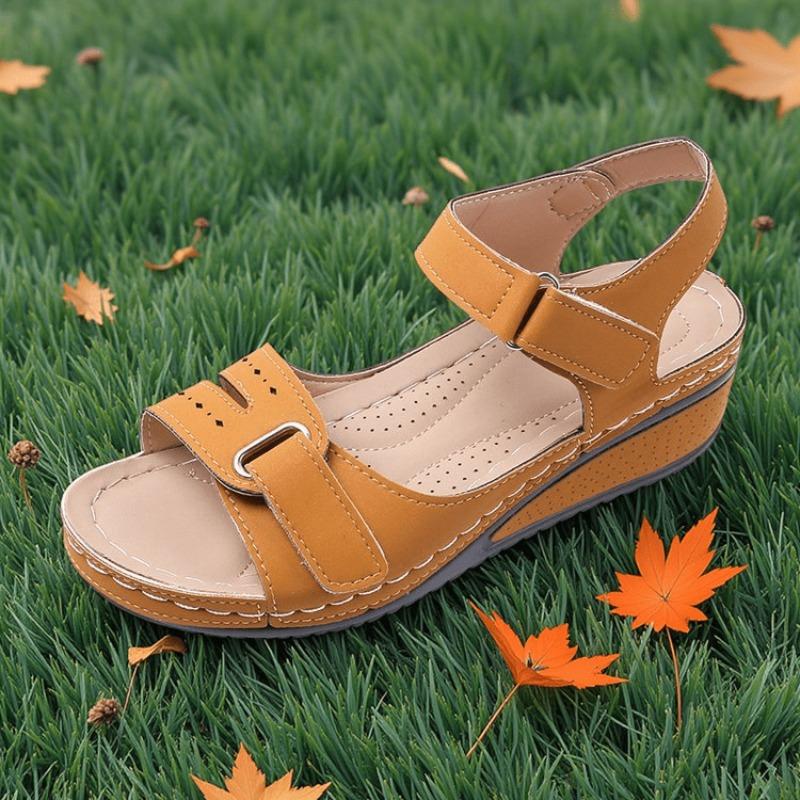 Open Toe Women's Sandals Summer Soft Sexy Female Sandals Wedge Buckle Orthopedic Sandal with Arch Support