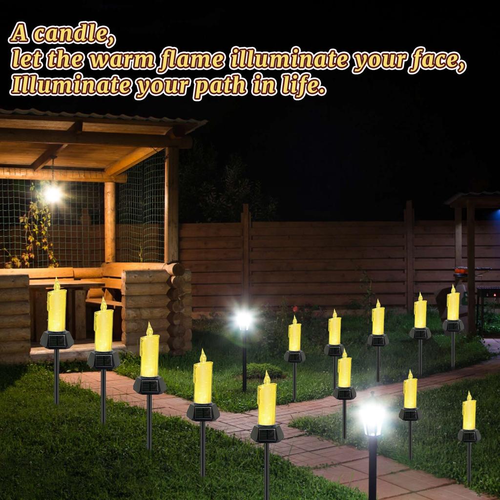 Solar Candle Light Outdoor Candle Ground Light Garden Decorative Light Camping Atmosphere Light