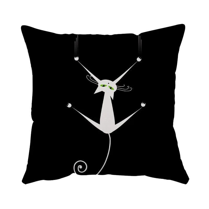 

Наволочка с мультяшным котом и принтом 45*45 см, современная простая декоративная наволочка для офиса, дивана, сиденья, спальни, украшения дома, наволочка 40x40cm