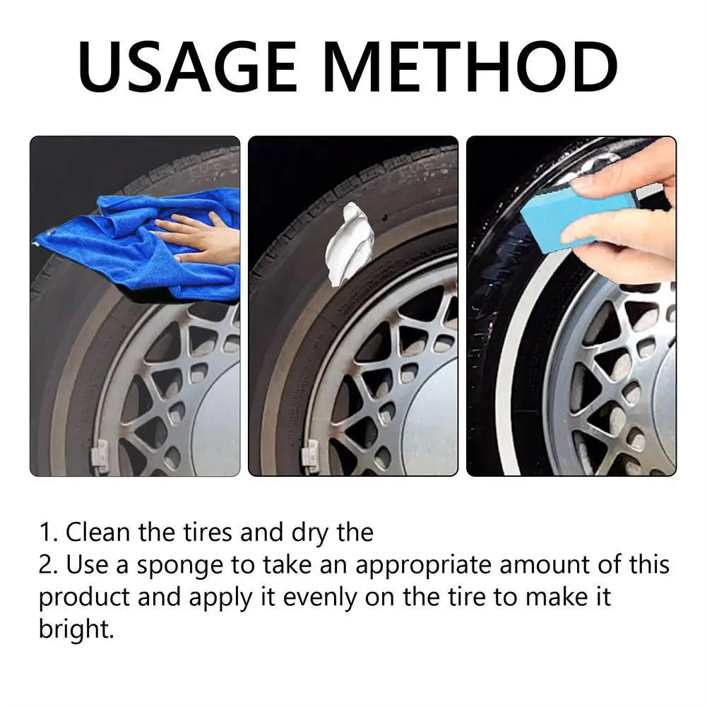 Tire Cleaner Paste Auto Rubber Parts Shiny Paste Durable Tire Brightener Protector For Car Tire 100g