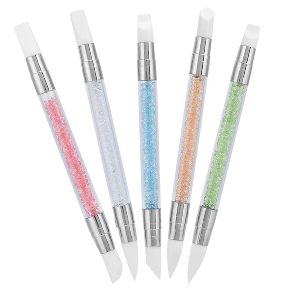 5PCS Dual Tipped Nail Silicone Pen Hollow Carving Manicure Brush Nail Sculpture Pen  Manicure Store
