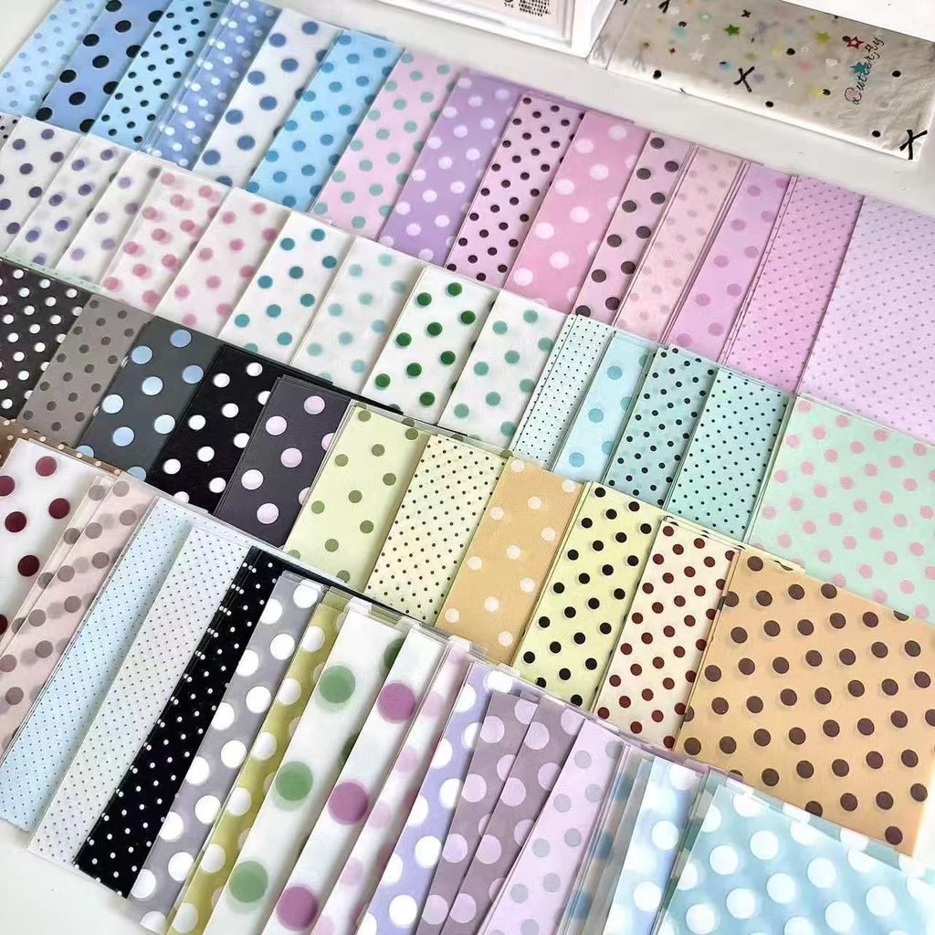 128PC Korean Style Contrasting Color Polka Dot Sulfuric Acid Paper Hand Account Decoration Material Paper Note Inner Page Paper