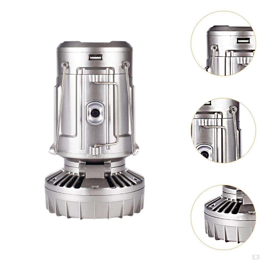 Camping Lantern with Fan Multifunctional Gear Solar Light Electric