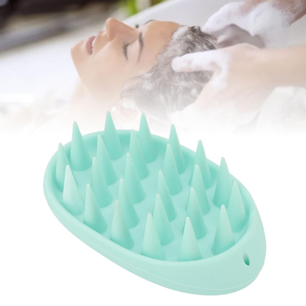 3pcs Oval Shape Hair Brush Silicone Elastic Wide Teeth Shampoo Brush for Hair Washing Cleaning