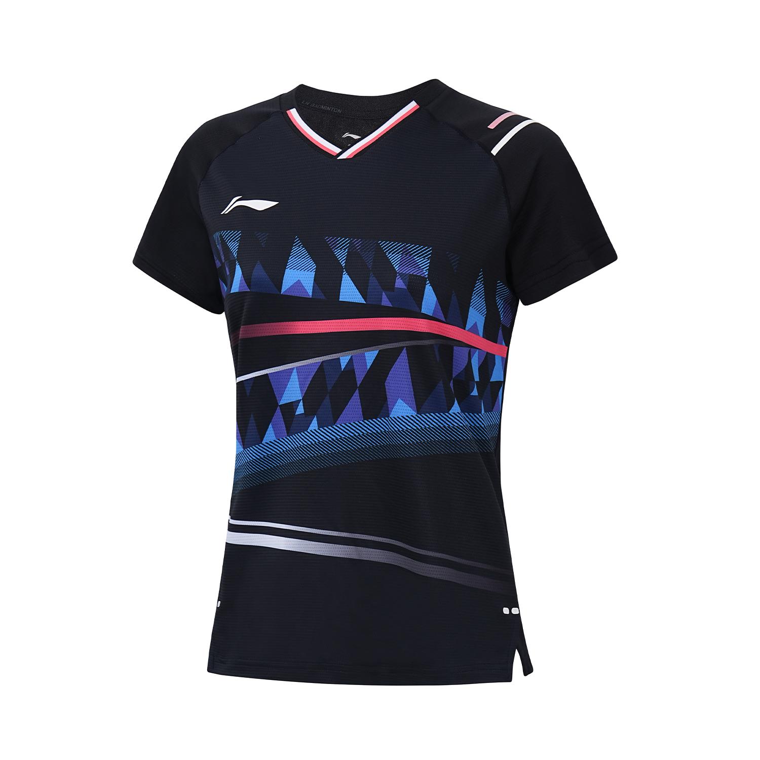 Li Ning T Shirts Unisex Black V Neck AAYU132-1 M