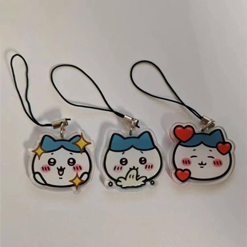Anime Figure Keychain Mobile Phone Pendant Couple Lanyard Pendant Keychains Cell Accessories Bag Pendant Gifts