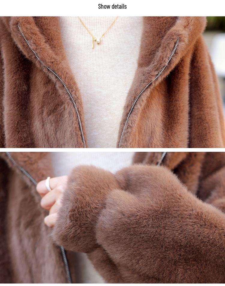 Stylish Hooded Faux Mink Coat - Women's Autumn/Winter Fashion