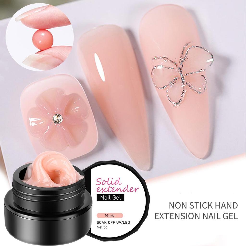 Gel per Estensione Unghie Solido in Barattolo per Scultura e Modellatura - Senza Vassoio di Carta, Antiaderente, Applicazione Rapida