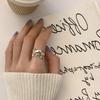 Adjustable Thai Silver Retro Ring: Trendy, Versatile, Hip Hop-Inspired Design for Women
