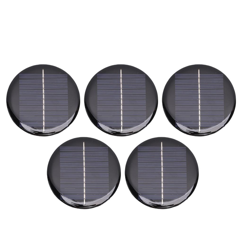 5pcs Round Solar Panels 0.28W Round Monocrystalline Silicon Solar Cell Panels for Small Electronic Devices