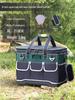 Telescopic Handle Tool Bag with Wheels: Large Capacity, Durable Square Storage for Electricians & Carpenters