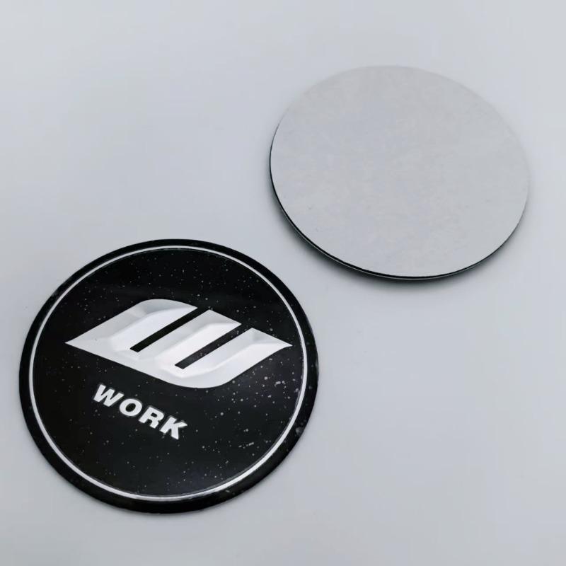 4pcs/Set 45mm 48.5mm 56mm 65mm W Work Logo Emblem Badge Car Stickers Car Wheel Center Caps Rim Hub Cover Hubcap Car Accessories