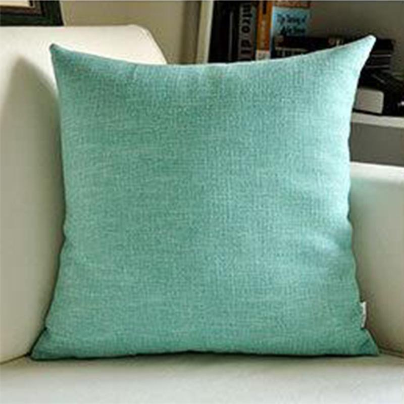 Modern Simple Style Linen Pillow Pure Color Elegant Office Bedside Cushion Cover Fabric Back Sofa