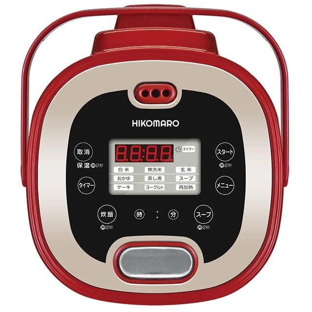 Kumazaki Aim Multi Cooker Cooking Jewelry Box Cups Comes with Original Recipe Book Supervised by Hikomaro Hikomaro's MC-107H 0.5~2.5 (Red)