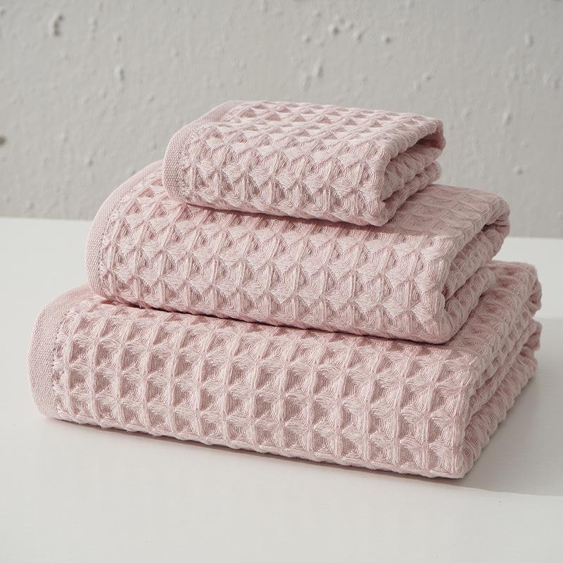 Pure Cotton Waffle Oversized Bath Towel - Super Soft & Absorbent