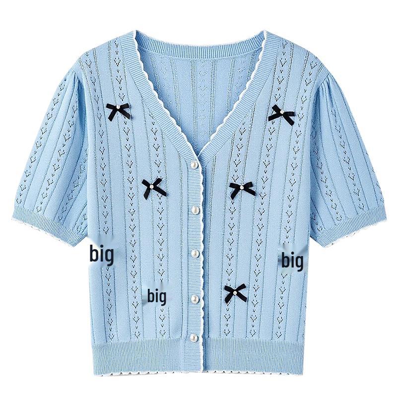 Women s Short V-Neck Knit Cardigan S