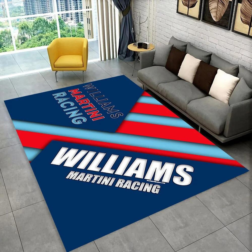 Martini Racing Carpet Mat Rug Blue Red Stripe Home Decoration Non-slip Durable Modern Living Room Floor Mat with Logo Design