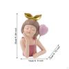Cartoon Girl Figure Sculpture 6.3x4.72x9.84inch Collectible Tabletop Display for Shelf