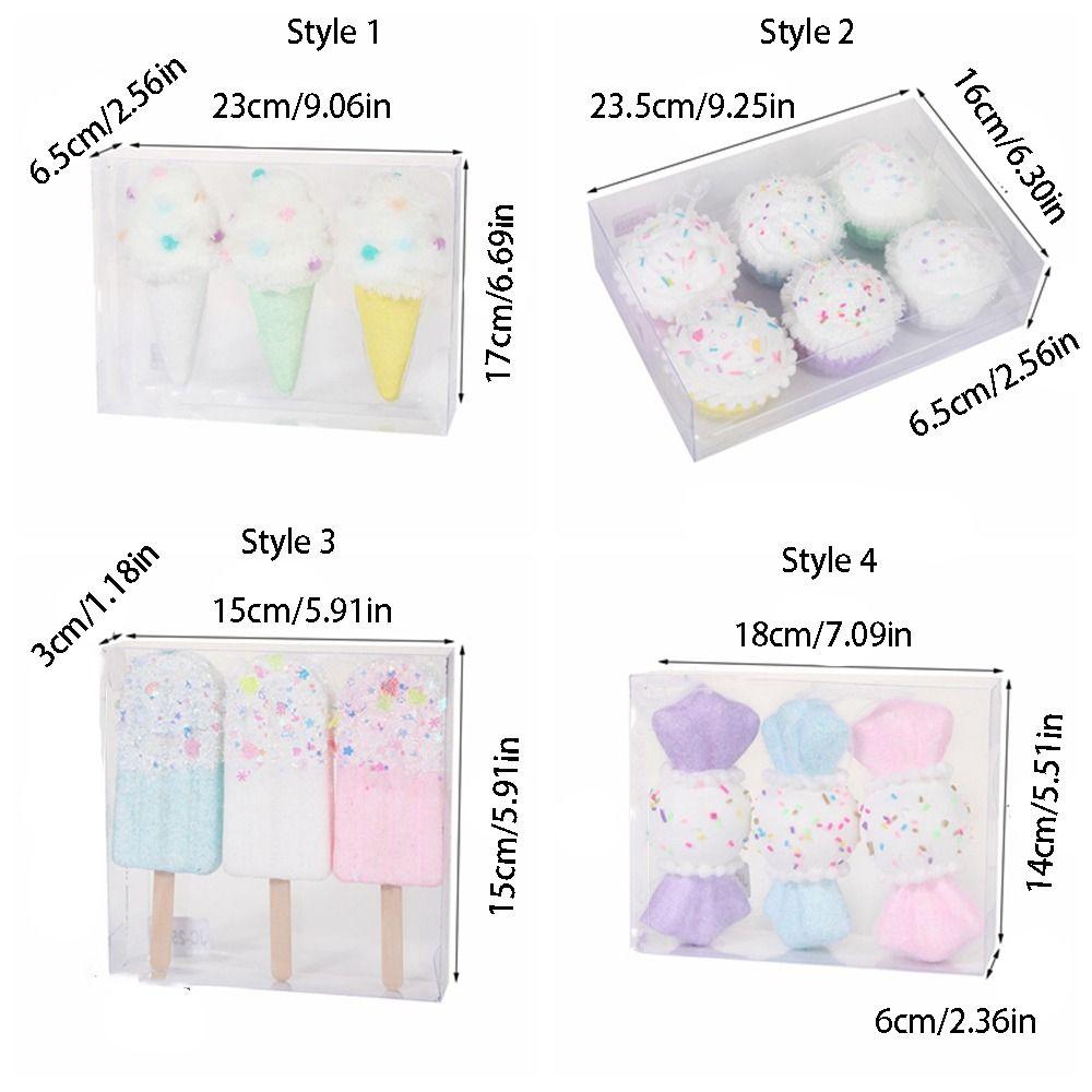 3/6pcs Ice Cream Model Christmas Tree Pendant Lovely Dessert Prop Xmas Hanging Ornament Cute Christmas Candy Pendant Holiday