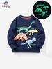 European-Style Children's Dinosaur Luminous Sweatshirt, Round Neck, Long Sleeve, Autumn/Winter