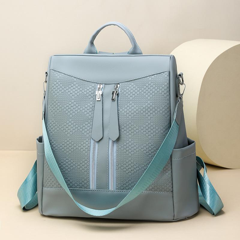 Fashionable and Versatile Leather Student Schoolbag Casual Outdoor Travel Small Backpack
