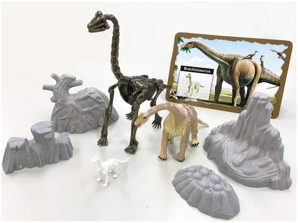 Doyusha Dinosaur Museum AR Brachiosaurus Mini and Scene Figure (pre-painted, Pre-assembled Skeleton, Skeleton, Set)