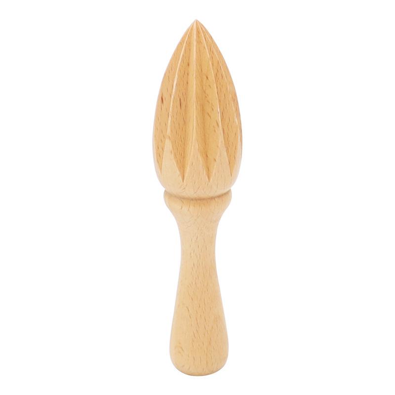Unpainted Solid Wood Lemon Juicer - Portable Beech Cone Squeezer