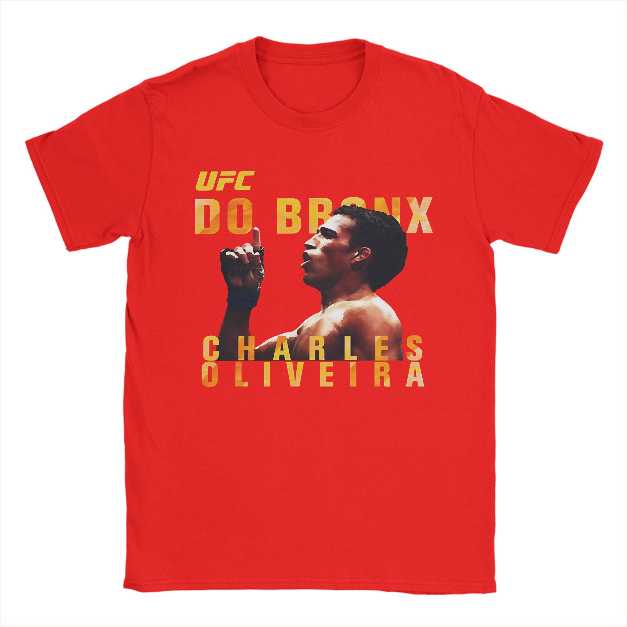 Charles Oliveira TShirt Unisex Novelty Pure Cotton Tees Crew Neck Short Sleeve T Shirt Plus Size Clothing S