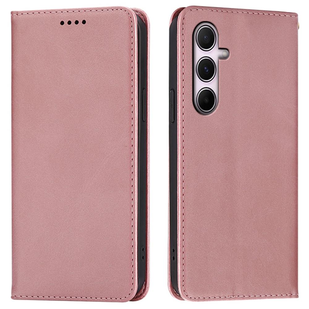 Für Samsung Galaxy A15 4G/5G Hülle Brieftasche Kalbsleder Textur Leder Handyhülle mit verdecktem Magnetverschluss