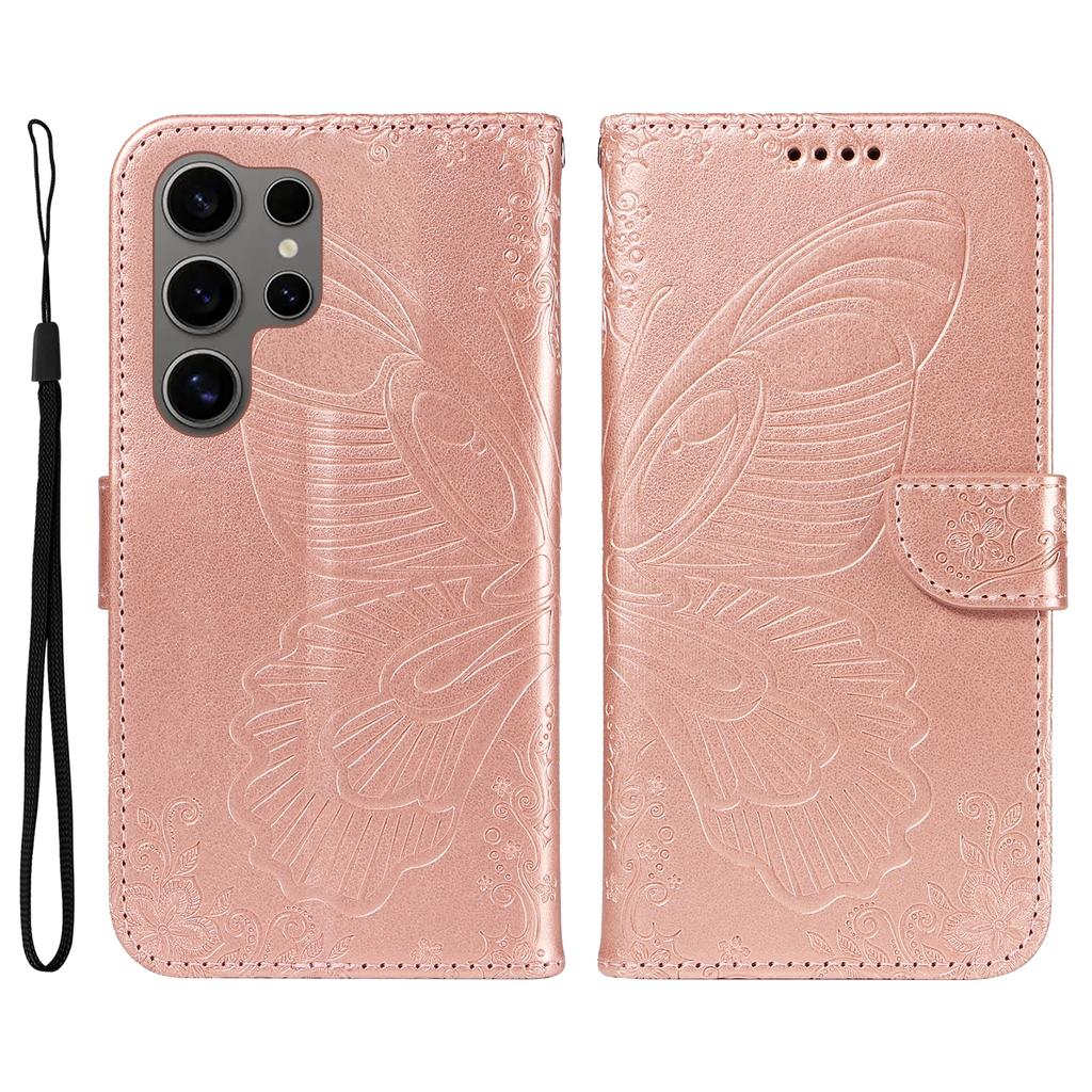 For Samsung Galaxy S25 Ultra Case Butterfly Pattern Leather Wallet Flip Phone Cover