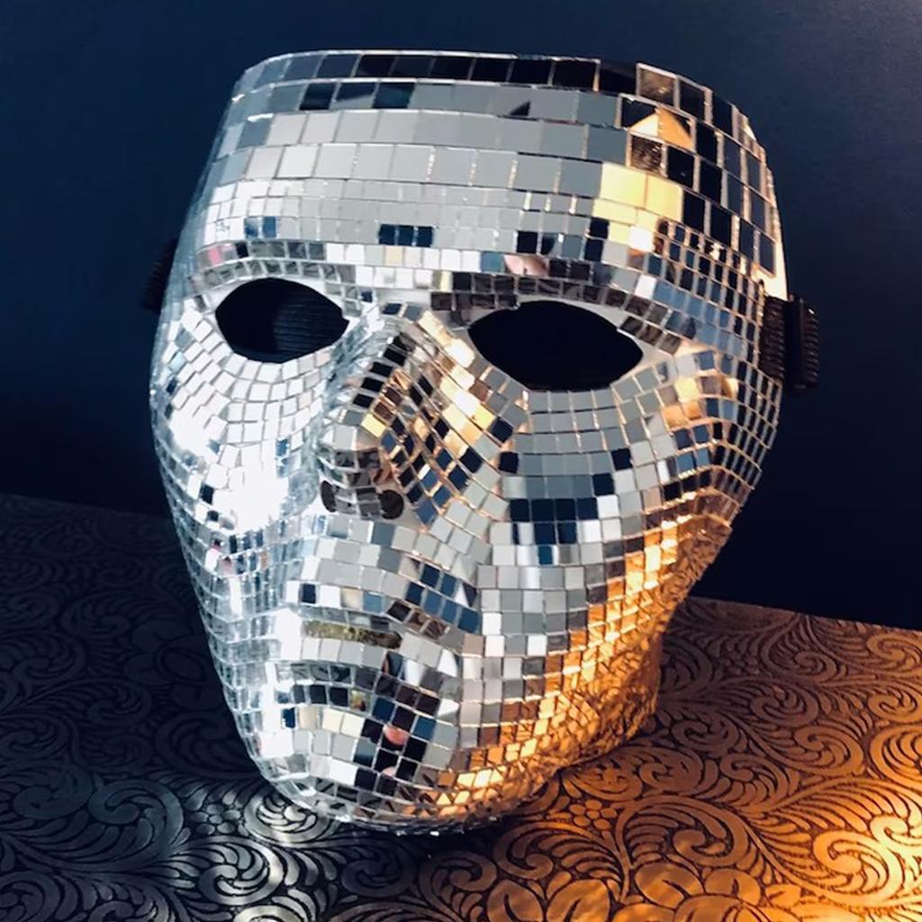 Face Disco Ball Cover Soft Breathable Glitter Mirrored Disco Masquerade Face Covering