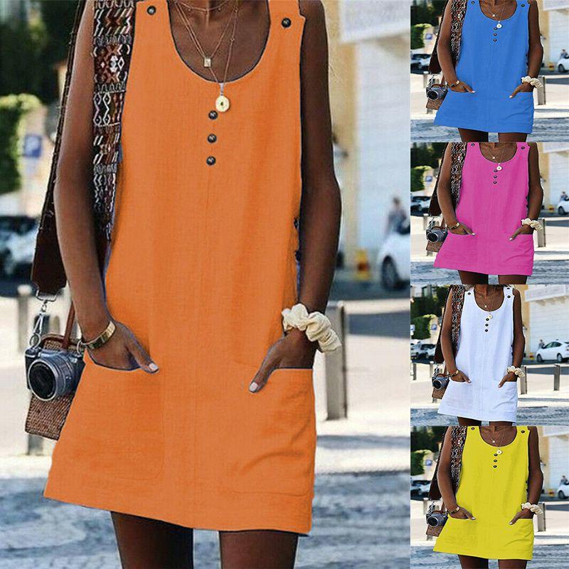 Beautifully Crafted Women Dress With Sleeveless Design And Convenient Pocket