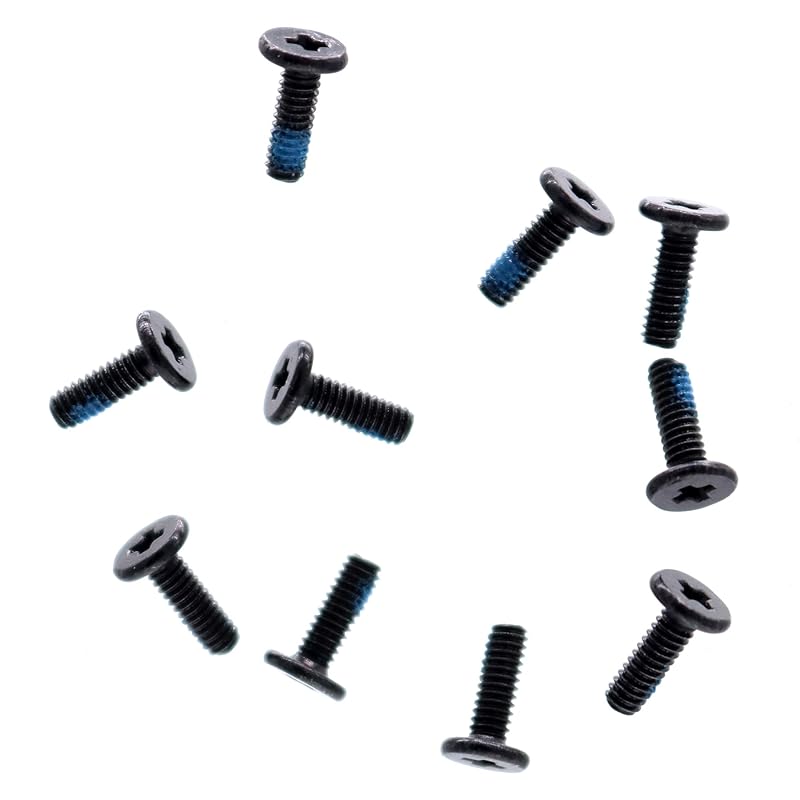 Deal4GO 10-Pack M2.0 x 6 mm Phillips Flat Head Screw w/Nickel Plated Replacement for Laptop Bottom case 2.5-inch HDD Cooling Fan Screws (Black) 10-Pack M2x 6mm