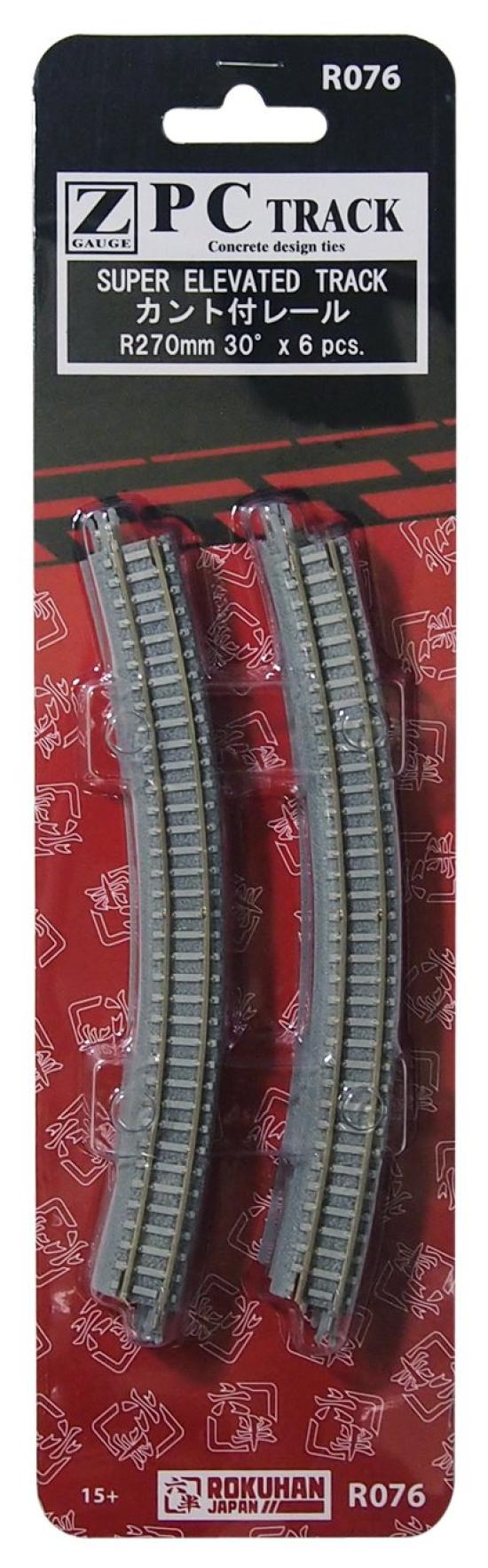 

Rokuhan Z gauge R076 PC-трек с наклоненным рельсом R270-30° (6 шт.)