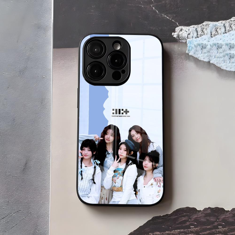 Custodia per Telefono KPOP I-ILLIT Per IPhone 17 Air 16 E Pro Max 15 14 13 Mini 12 Pro 11 Max Plus Copertura in Vetro Nero