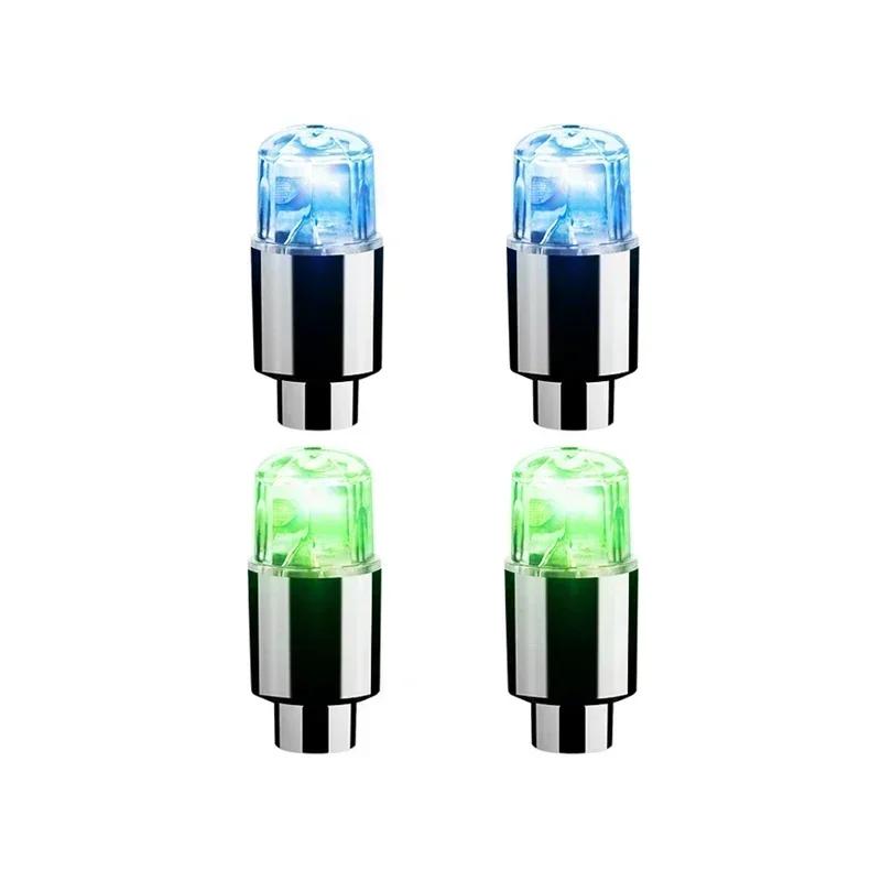 2/4/8pcs LED Tire Valve Stem Caps Neon Light Waterproof Wheel Spoke Lights LED Tire Lamp for Motorcycle Bicycle Car Accessories