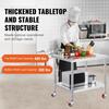 Stainless Steel Catering Work Table 30x36 Inch Commercial Kitchen Table with 4 Wheels Commercial Food Prep Workbench With Flexible Adjustment Shelf