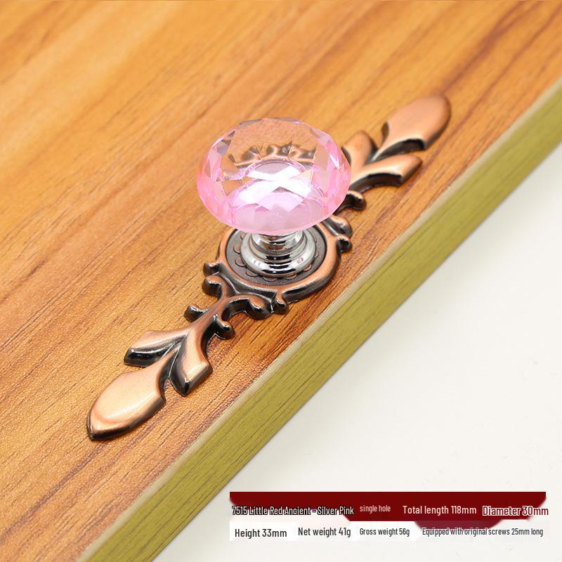 Transparent Black Crystal Pull Handle for Cabinets and Wardrobes - European Modern Design, Solid and Thickened.