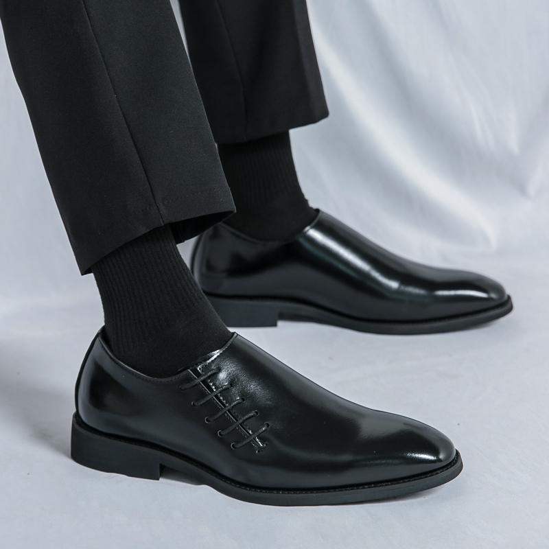 Spring New Brand Men's Comfortable Pointed Oxford Shoes New Men's Breathable Brown/black Business Casual Leather Shoes