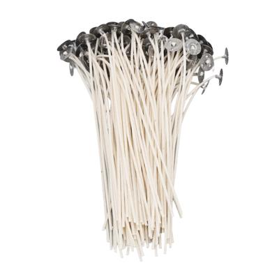 100 Pièces 15cm5.91in Mèches de Bougie Naturelles Sans Fumée Pré-Cirées Cœur de Bougie en Coton pour Bricolage Parfumées