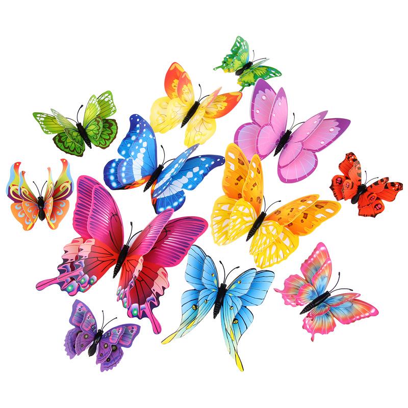 3D Double-Layer Butterflies Wall Décor & Refrigerator Magnets