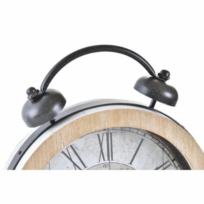 Horloge De Table Thyann Naturel MDF Blanc Fer (25,8 X 8 X 32 Cm) (2 Unités)