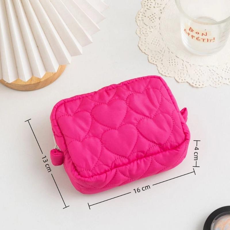 Fashion Mini Cosmetic Pouch Cute Student Travel Storage Bags Large Capacity Love Heart Design Women Clutch Handbags