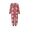 Christmas Print Parent-Child Outfit Hooded Zipper One-Piece Fashionable Home Suit Set