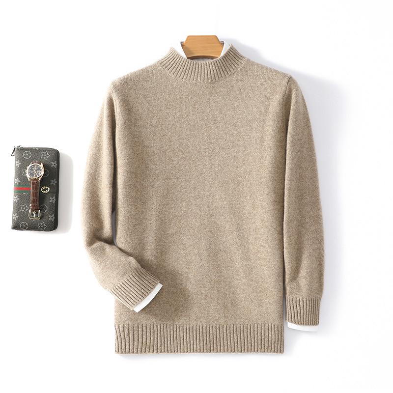 

Men s Wool Half-High Collar Business Casual Sweater L [130-150 lbs]