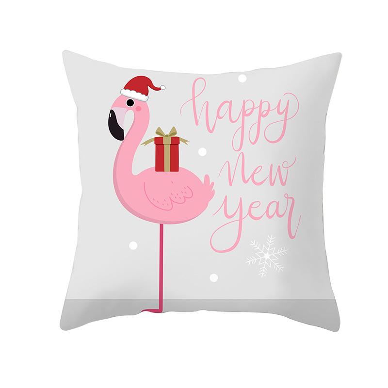Cartoon Christmas Peach Skin Pillow Cover New Sofa Cushion Cover Square Cushion Pillow Cover