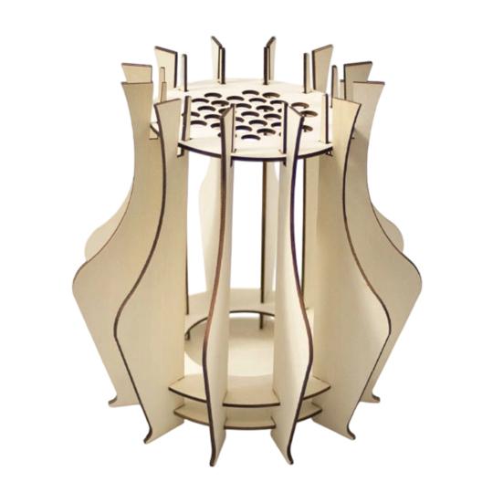 Handcrafted Floral Display for Shelf Wooden Puzzle Flower Vase, Stand Flowers or Minimalist Arrangement Pots Office Artificial Flowers, Decorative