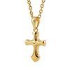 [Aloha Lokahi] Hawaiian Jewelry Necklace, Surgical Stainless Steel, Simple Stainless Steel Cross, 3D Scroll Design, Yellow Gold, Curb Chain (2mm